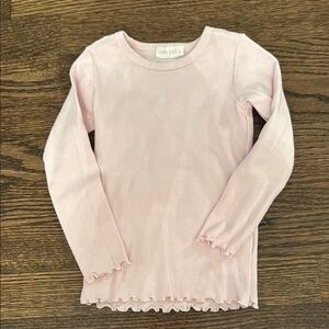 Jamie Kay Pink Lettuce Edge Long Sleeve Singlet